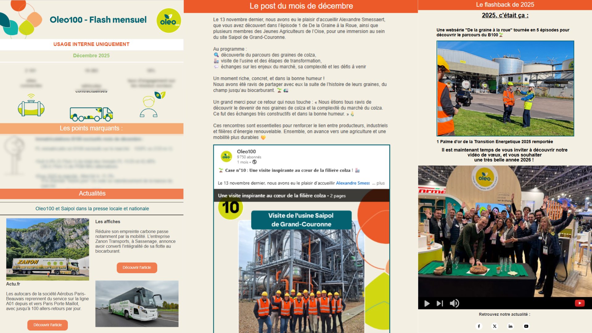 Flash mensuel Oleo100